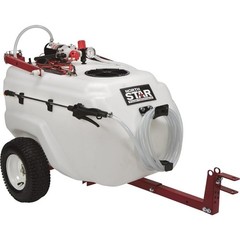 Tow Behind Trailer Mounted Boom Broadcast and Spot Sprayer 31 Gallon Tank 2.2