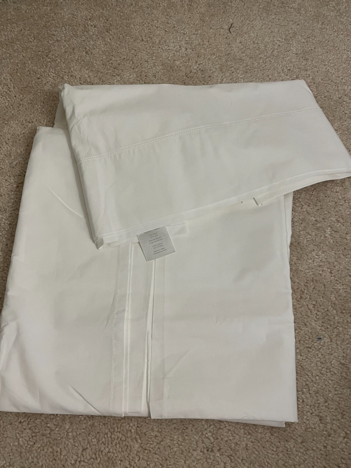 NWOT Casper 100% Cotton Percale Full Queen Flat Sheet White NEW gallery