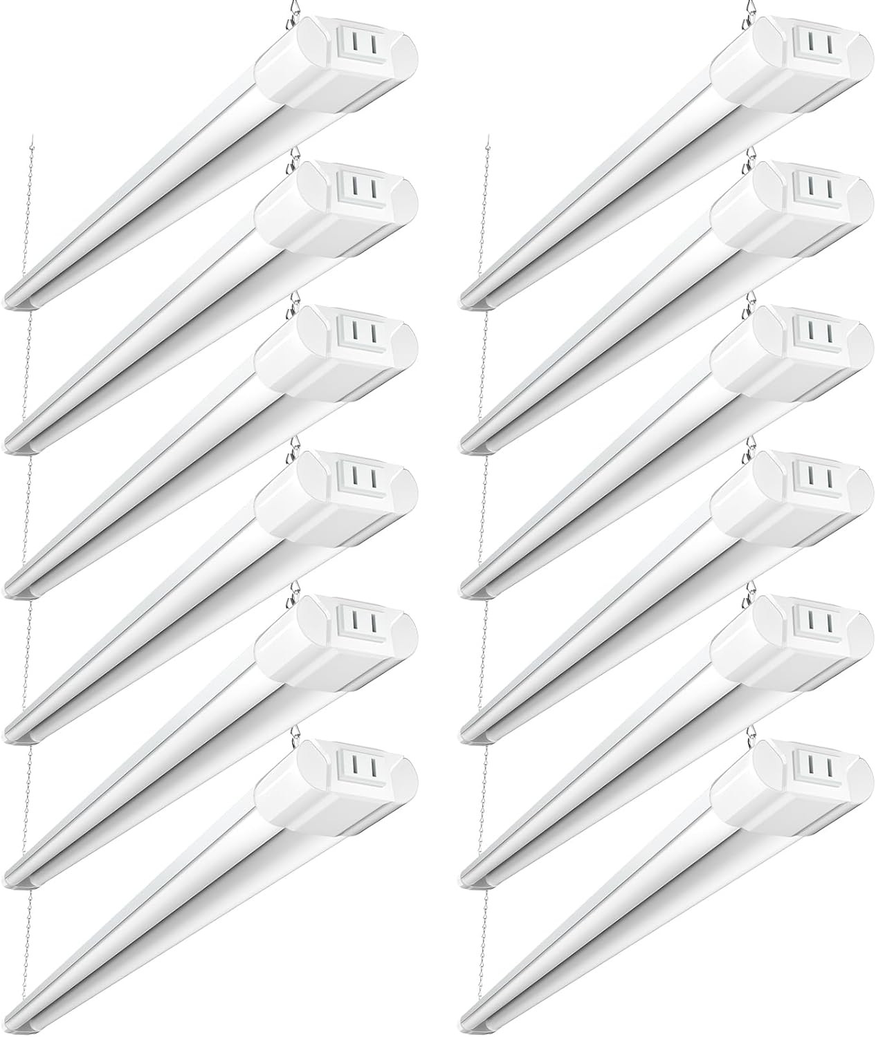 12 Pack Linkable LED Shop Light with Reflector, Super Bright 5000K Daylight, 440 gallery