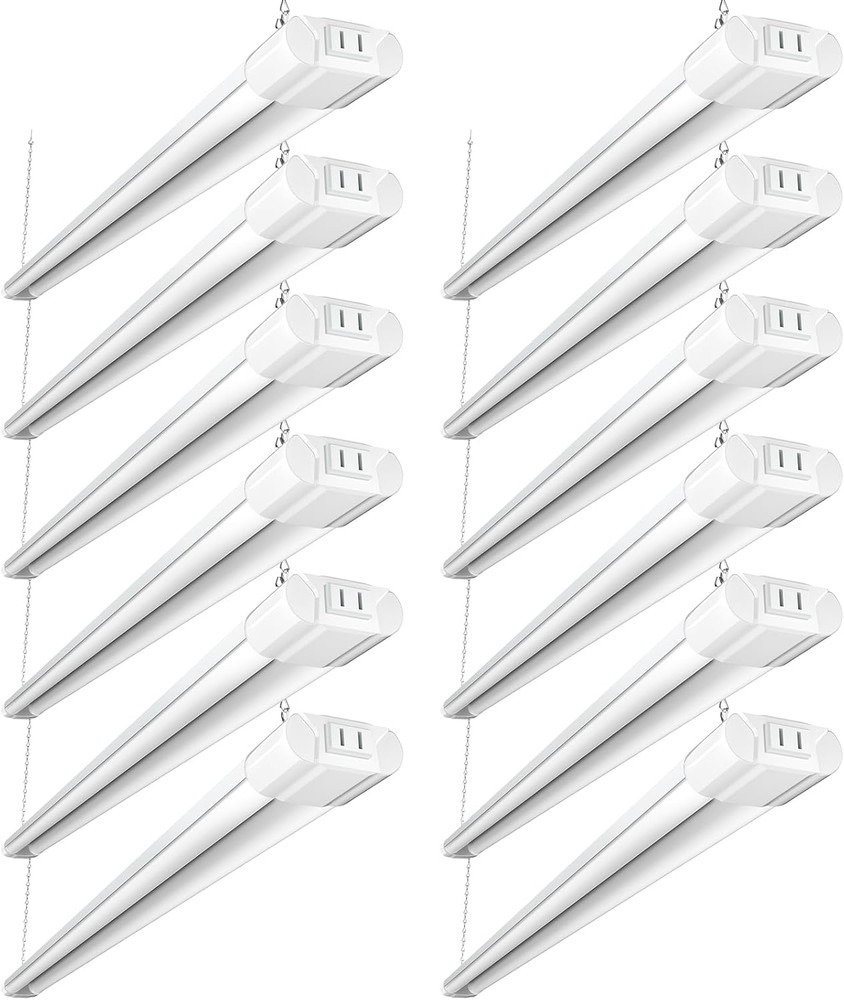 12 Pack Linkable LED Shop Light with Reflector, Super Bright 5000K Daylight, 440
