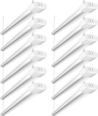 12 Pack Linkable LED Shop Light with Reflector, Super Bright 5000K Daylight, 440