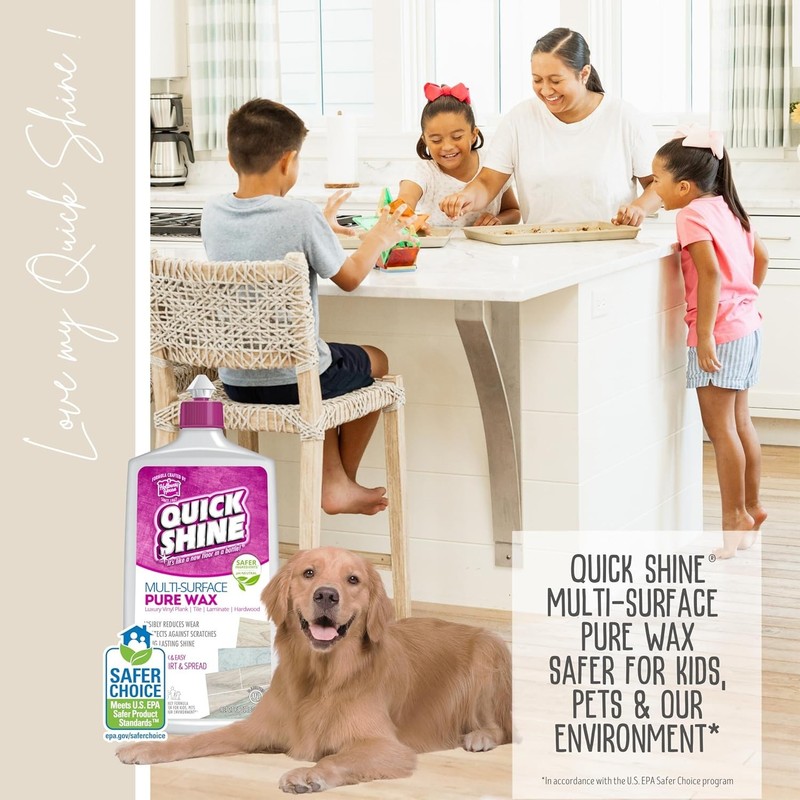 Quick Shine Pure Floor Wax 27oz | A Buffable, Waterproof Finish for Regular and gallery