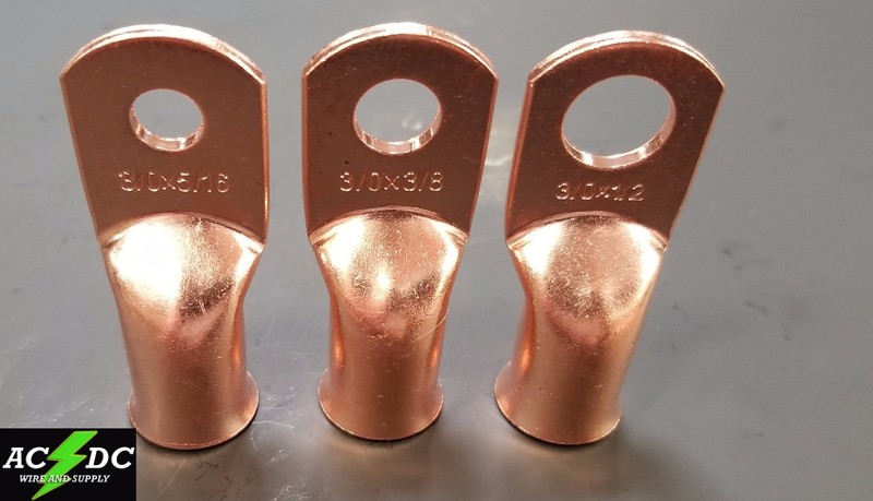 AC/DC WIRE Bare Copper Lug Ring Terminals Battery Wire Welding Cable AWG gallery