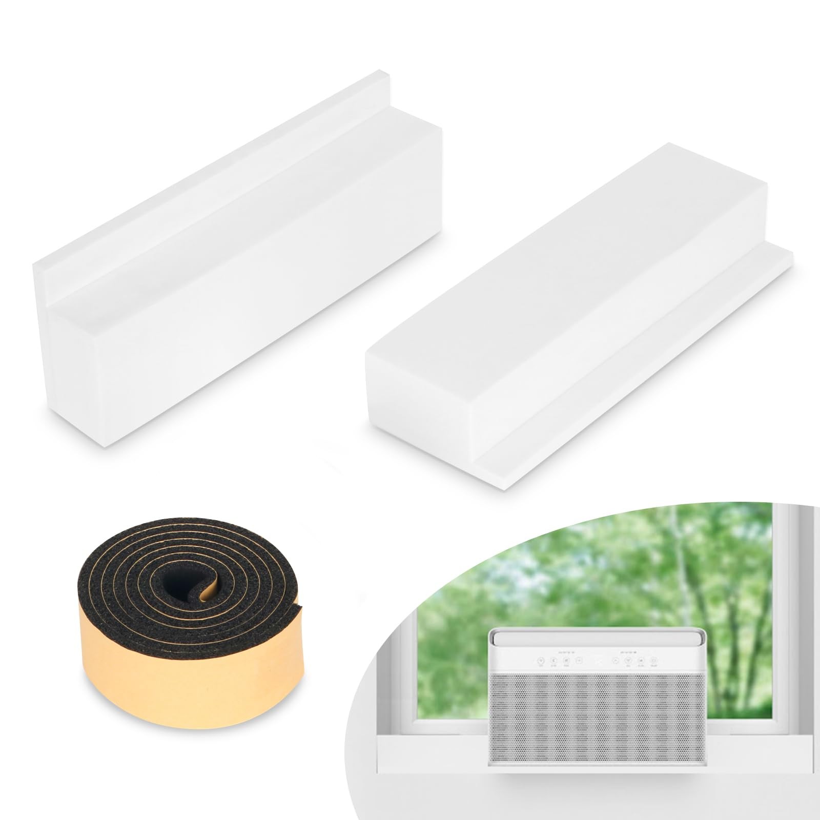 Insulation Foam Block 2 Pack, for U-Shape Window Air Conditioner Units with Foa gallery