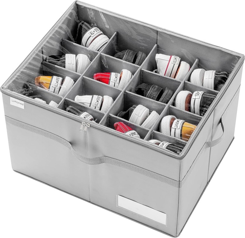 Stylish Clear Shoe Boxes with Bottom Support, Fits 16 Pairs - Perfect Organizer gallery