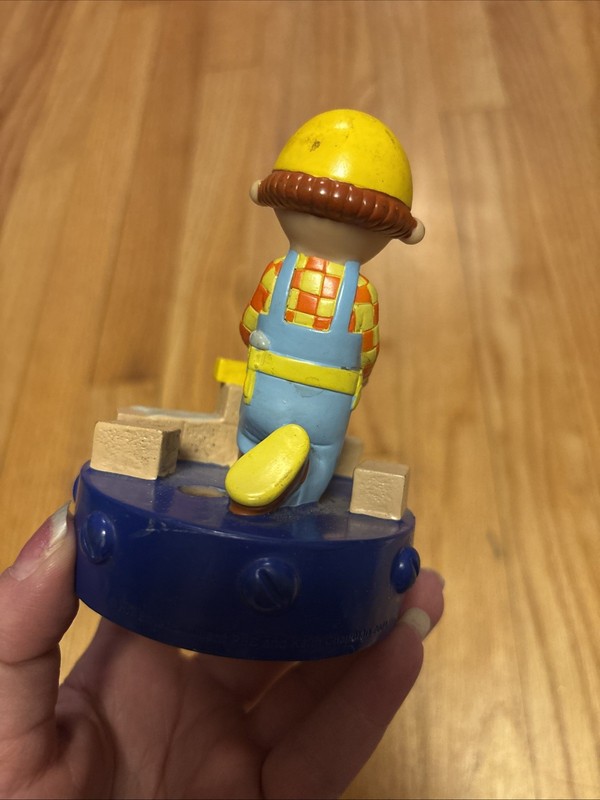 Bob the Builder Kid 2001 Replacement Lid Toy Cake Topper Figure Party Decor gallery