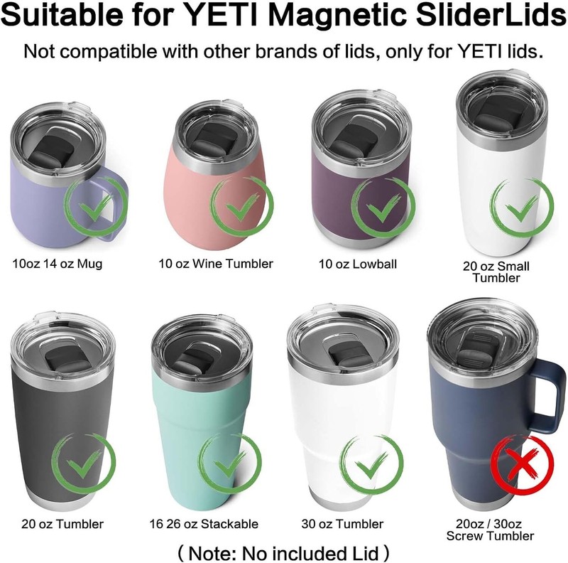 2 or 4 Magnetic Slider Replacement Block Compatible with YETI Rambler 10 Oz 14Oz gallery