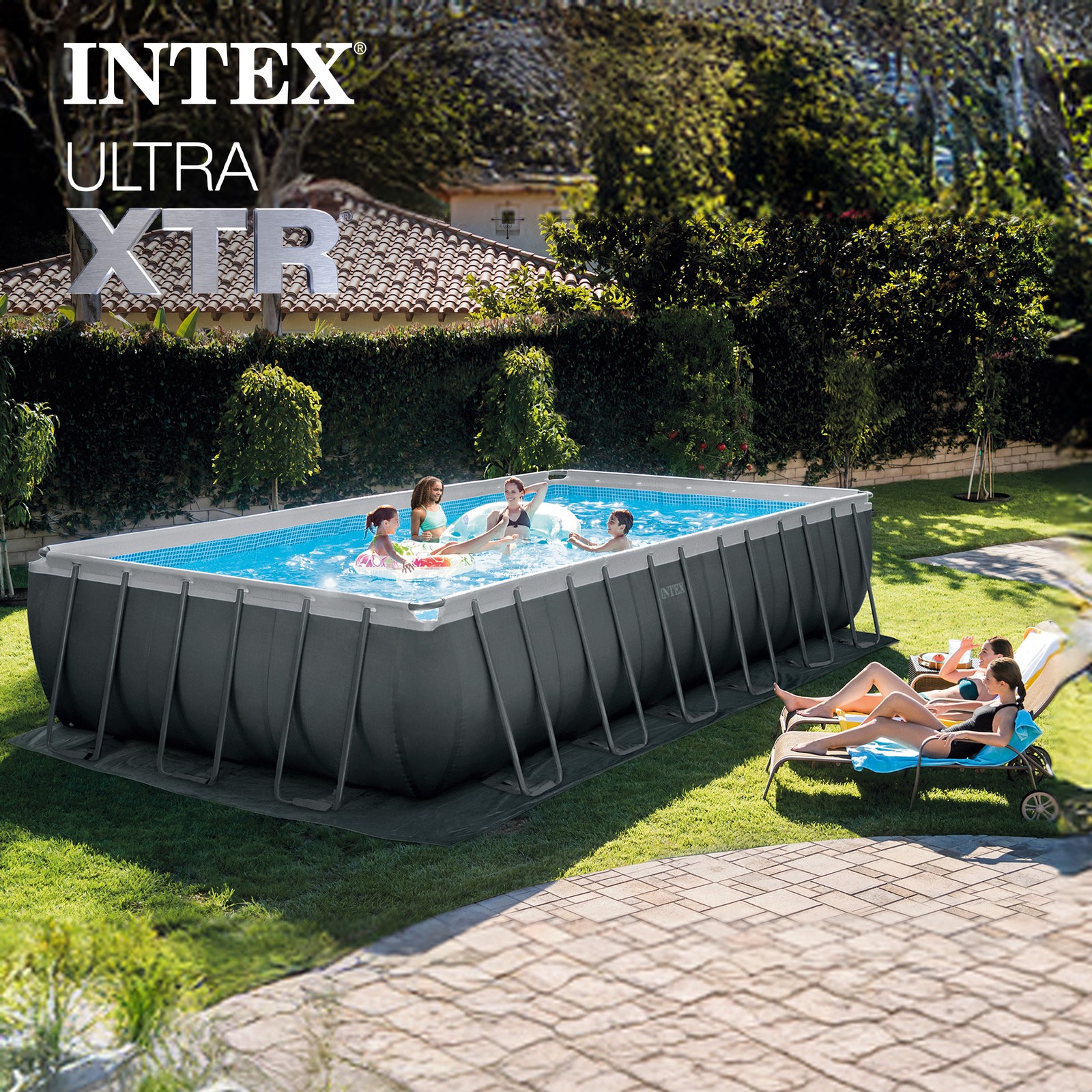 Intex 26363EH 24' x 12' x 52" Rectangular Ultra XTR Frame Swimming Pool w/ Pump gallery