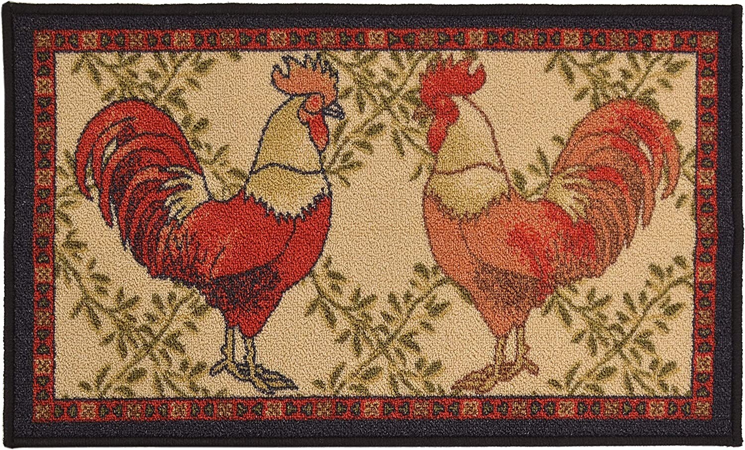 Antibacterial Washable Country Style Rooster Design Non Skid Door Mat 18" x 30" gallery