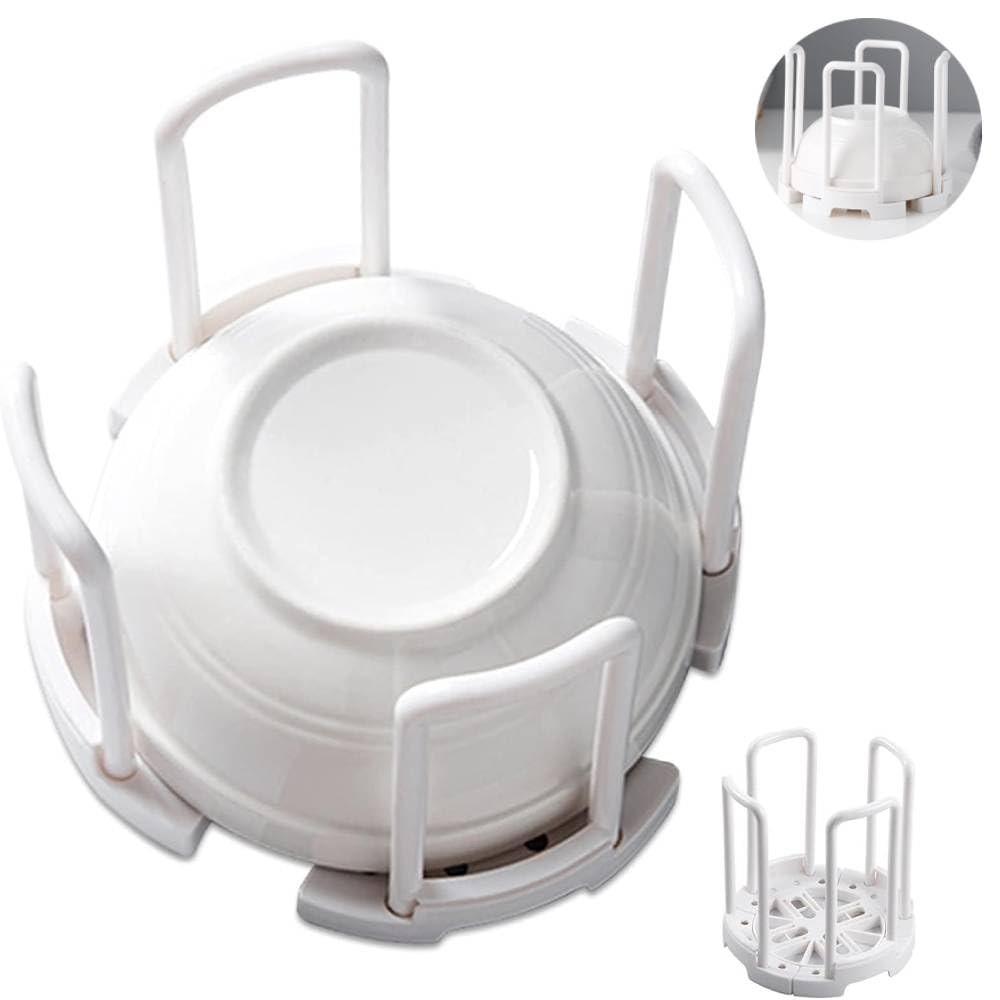 White Retractable ABS PP Kitchen Cabinet Dish Bowl Chopsticks Storage Rack