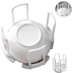 White Retractable ABS PP Kitchen Cabinet Dish Bowl Chopsticks Storage Rack