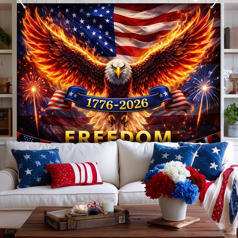 Independence Day Decorations Backdrop 4th of July Party Banner Firework Freedom. gallery