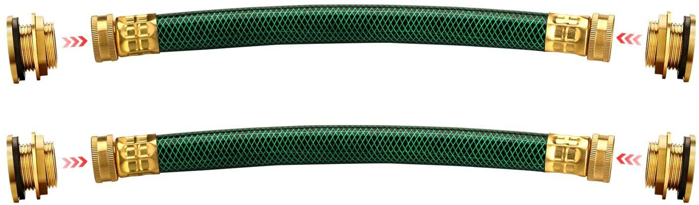 WADEO Rain Barrel Connector Kit Linking Kit with Two 12 Inch Hoses & 4 Fittings gallery