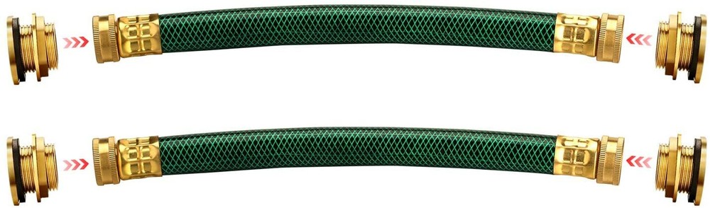 WADEO Rain Barrel Connector Kit Linking Kit with Two 12 Inch Hoses & 4 Fittings