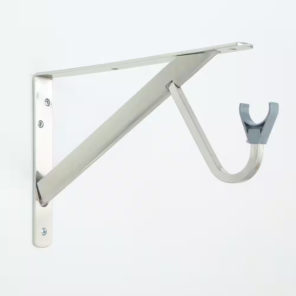 Heavy Duty Shelf Rod Bracket 8 x 11 Inch Brushed Nickel Wall Mount Support Shelf gallery