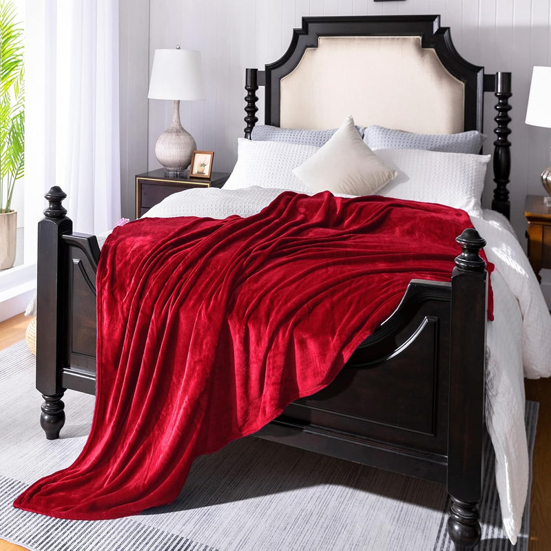 Red Throw Blanket Decorations Thin Fleece Blanket 50"X60",Super Soft Cozy Plush gallery