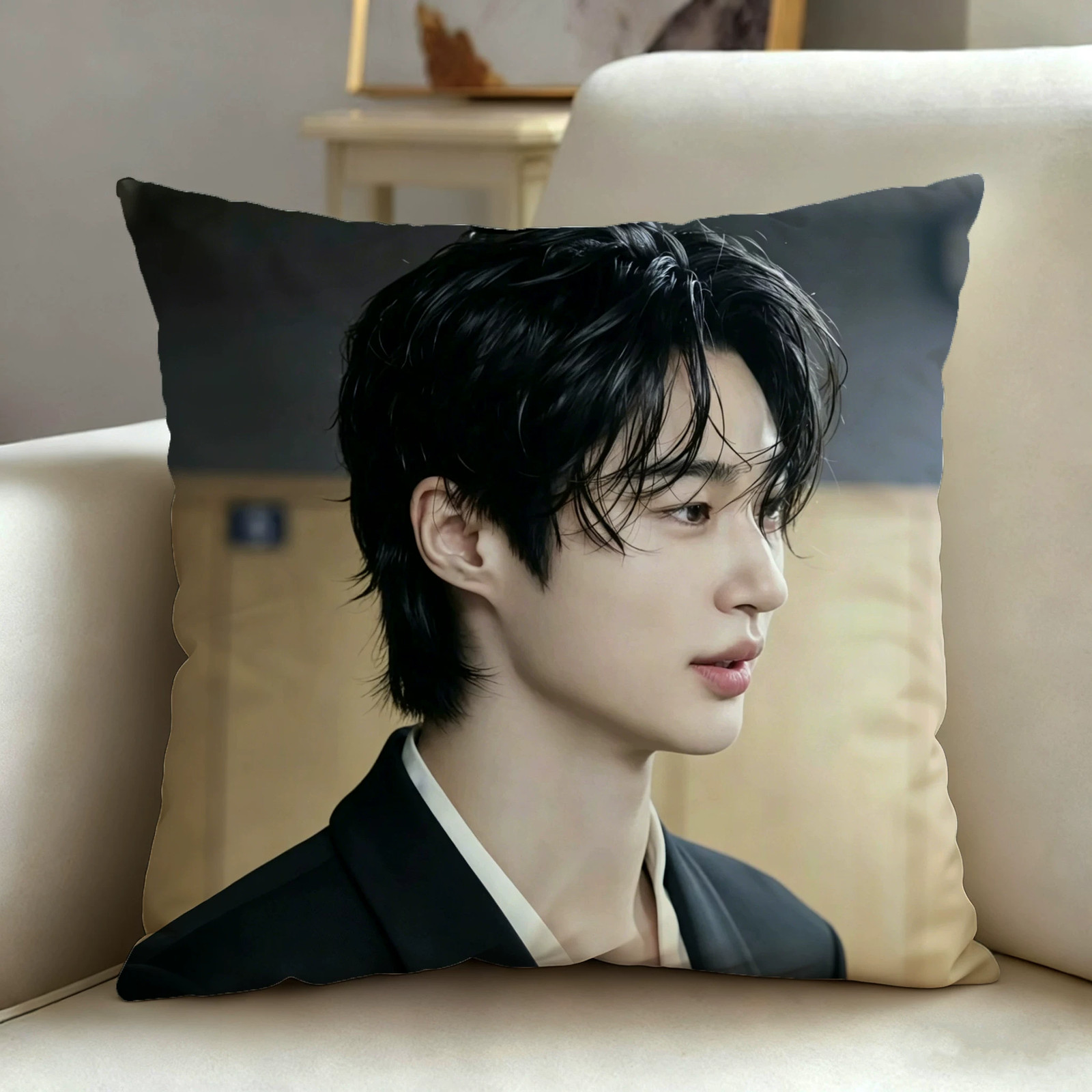 Byeon Woo-Seok Pillowcase Photo Decorative pillow No filling Fan support 40*40cm gallery