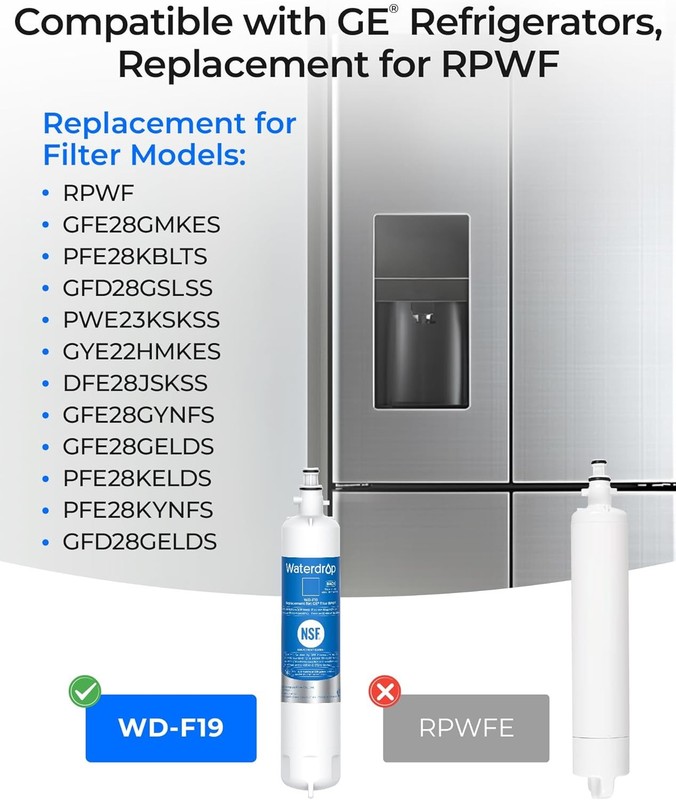 Waterdrop Refrigerator Water Filter Replacement for GE® RPWF,3 Pack gallery