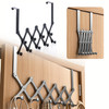 Retractable Over The Door Hook Rack - 6-Hook Expandable Hanger-Space-Saving gallery