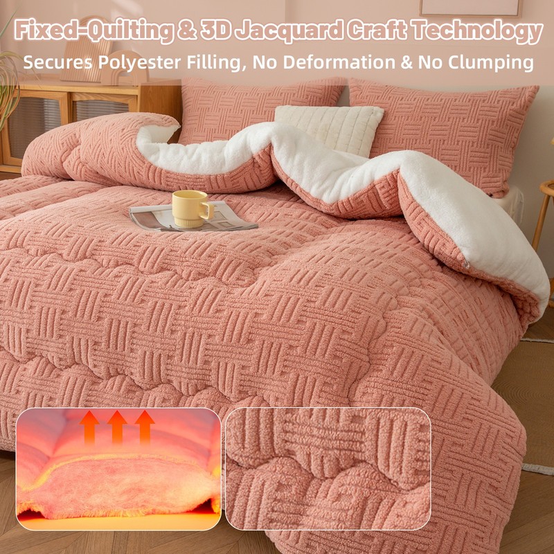 Extra Warm Plush Tufted Sherpa Comforter Twin Full Queen Luxury Winter Bedding gallery