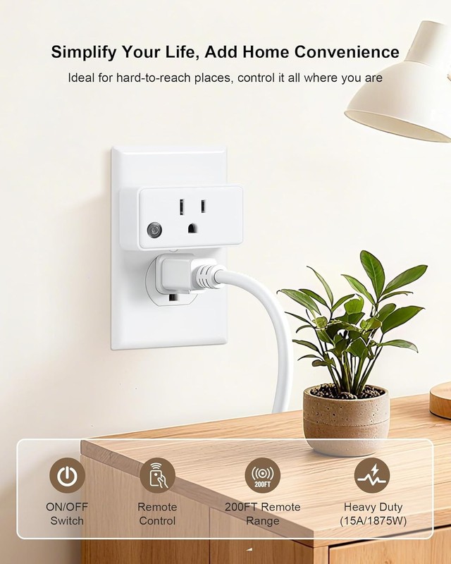 Remote Control Outlet with 2 Remotes, 200 FT Long Range Wireless Light Switch... gallery
