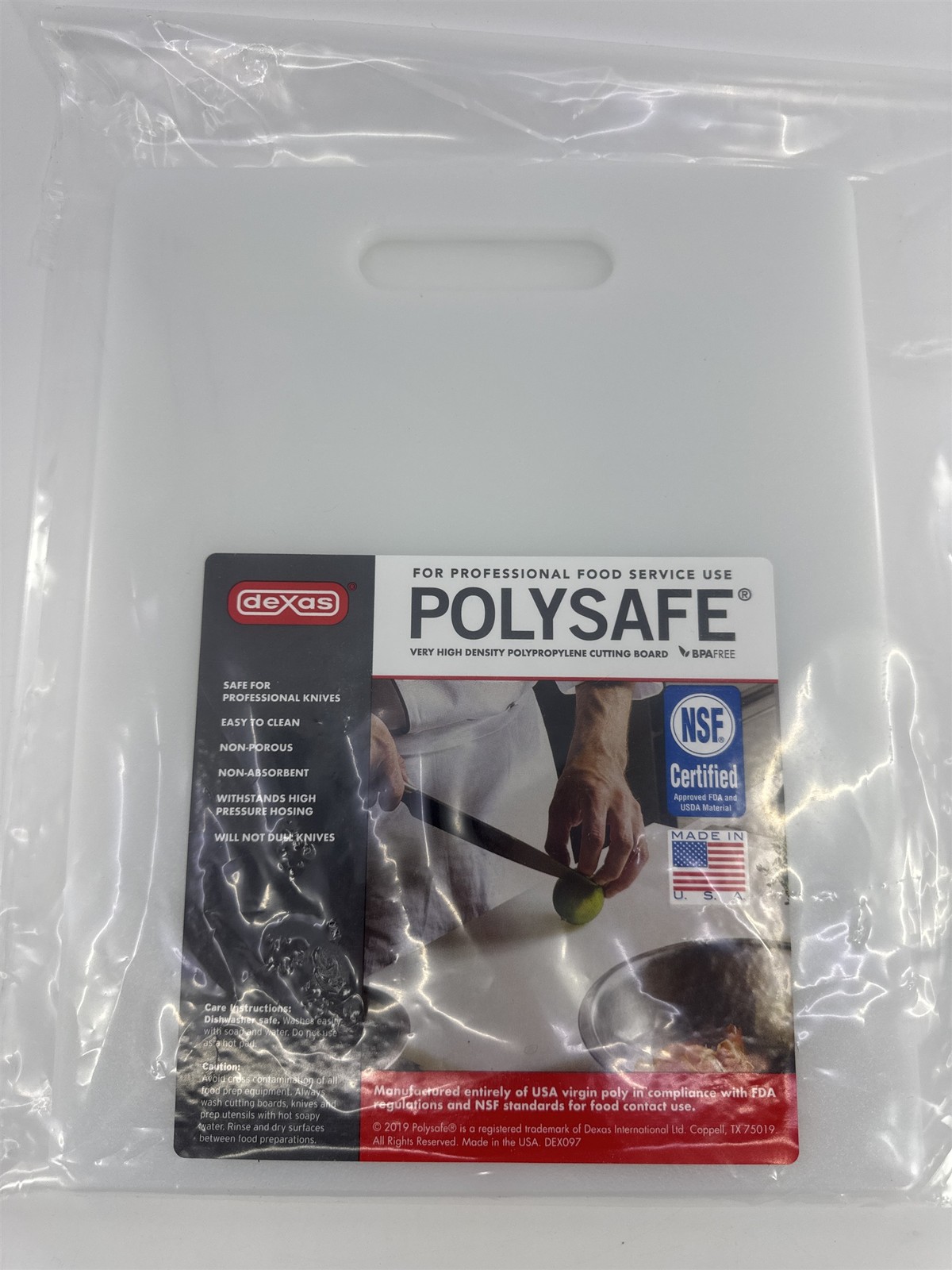White 8.5 Inch x 11 Inch Dexas Polysafe High Density Cutting Board gallery