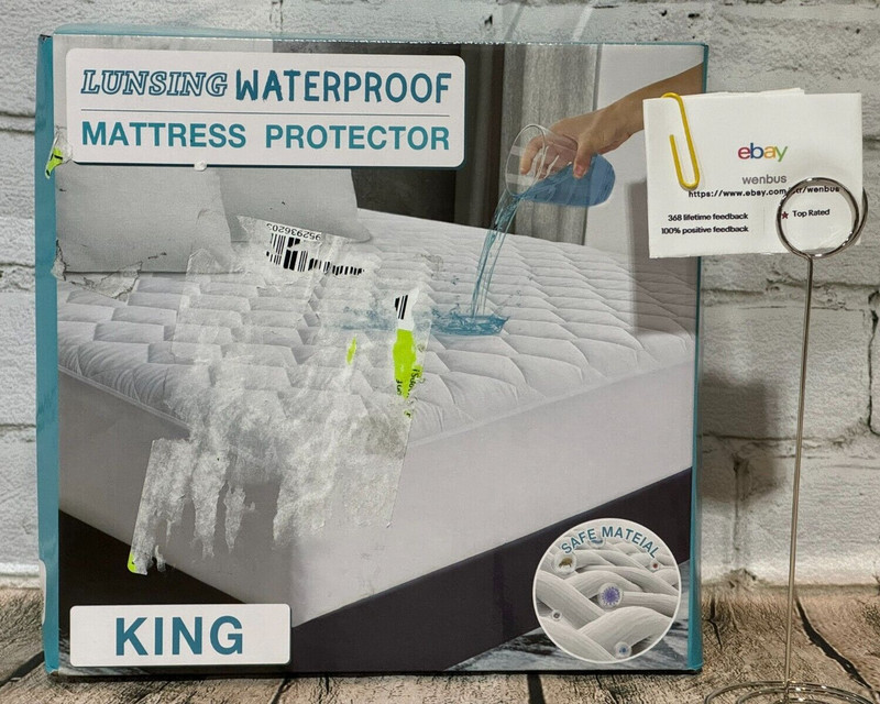 Lunsing King Mattress Protector, Waterproof Breathable Noiseless King Size Mattr gallery
