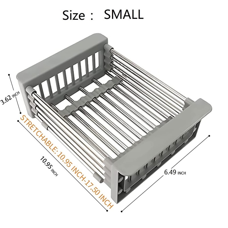 Adjustable Stainless Steel Kitchen Dish Drying Sink Rack Drain Strainer Basket♪ gallery
