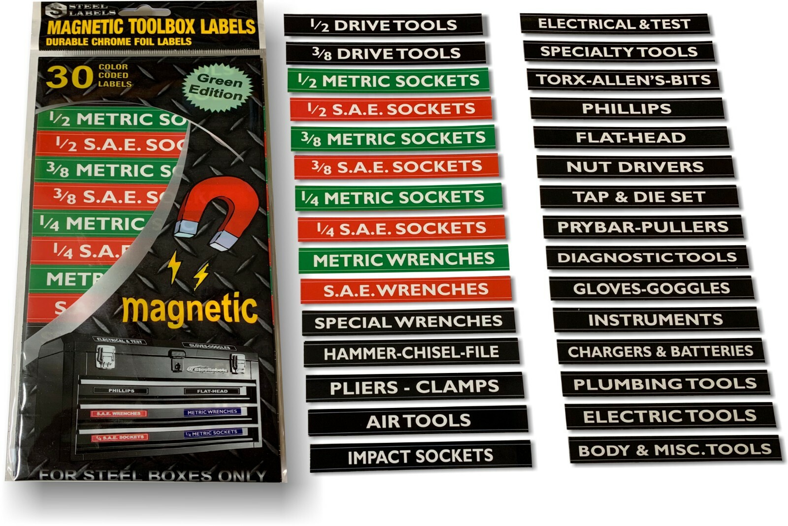 Magnetic Tool Chest Drawer Labels for Craftsman & Mechanics Organize your Tools gallery