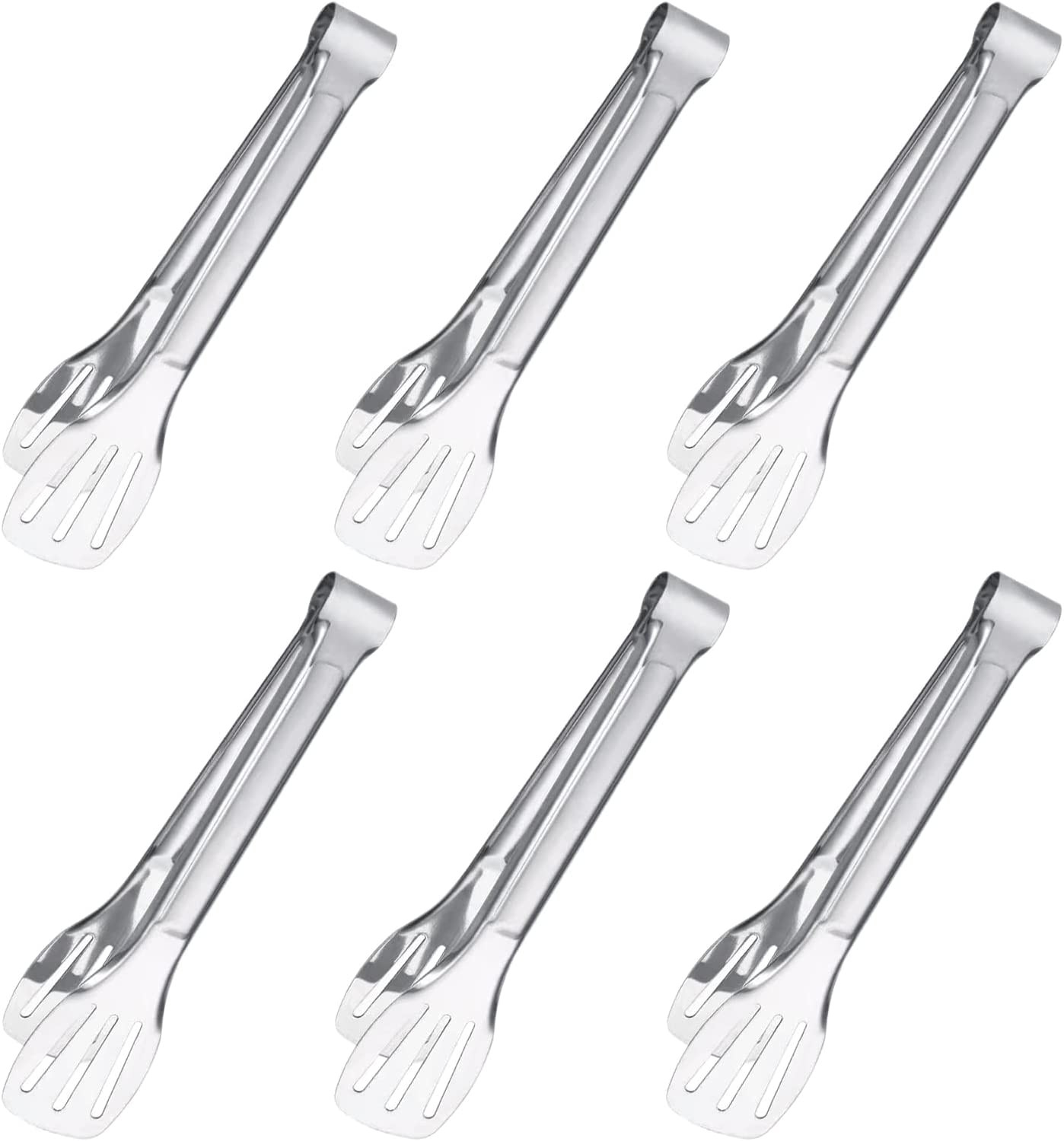 6 pinzas para servir, pinzas para buffet de 7 pulgadas, acero inoxidable gallery
