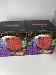 Wintergreen Lighting Led Starlight Sphere 6” 70 Lights Set 2 Cool White