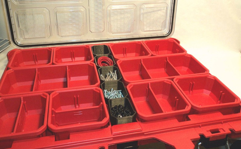 Full Set MILWAUKEE PACKOUT Center Middle BINS BIN SET LOW PROFILE ORGANIZER Box gallery
