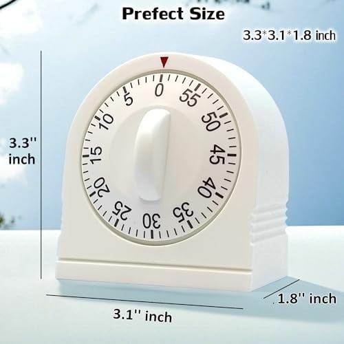 60 Minute Wind up Timer, Visual Mechanical Timer with Loud Alarm, Manual Countdo gallery