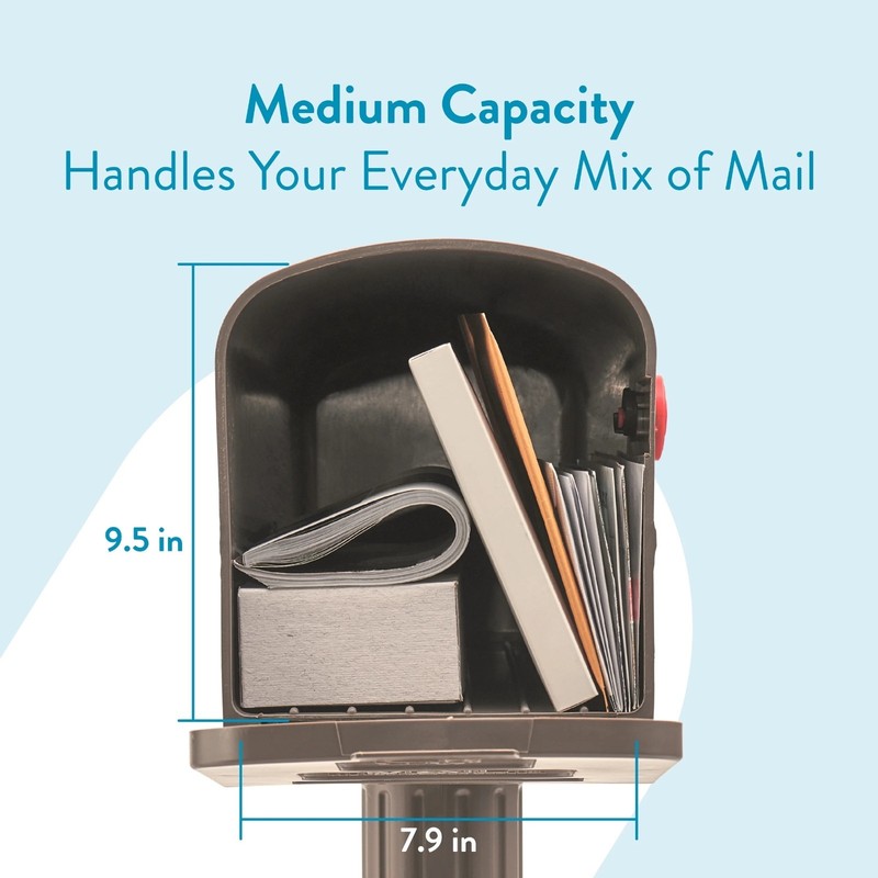 Architectural Mailboxes Newbury Plastic, Medium, Mailbox and Post Kit in Mocha gallery