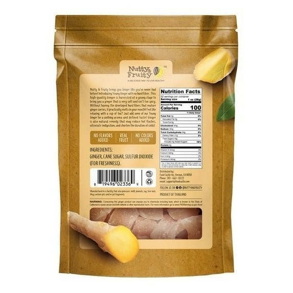 Nutty & Fruity Ginger Chunks Dried Non Crystallized 32 oz gallery