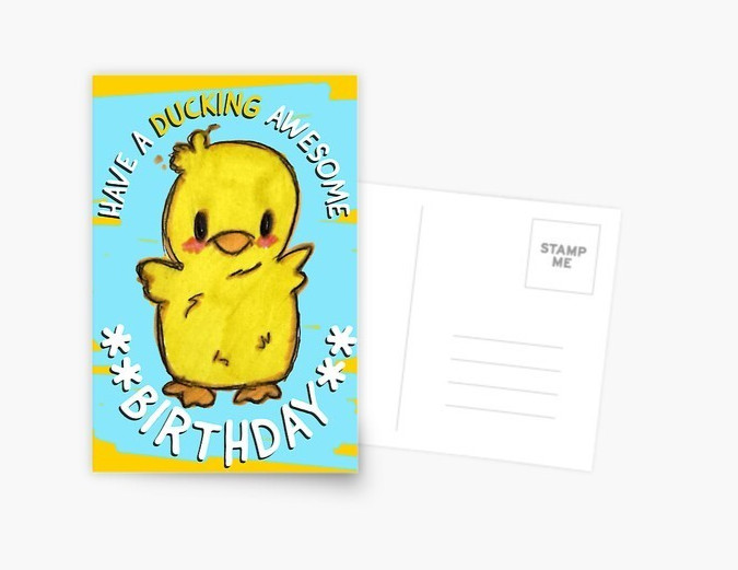 DIGITAL Have a DUCKING AWESOME Wordplay Fun BIRTHDAY Happy Card**PRINT REQ'D** gallery