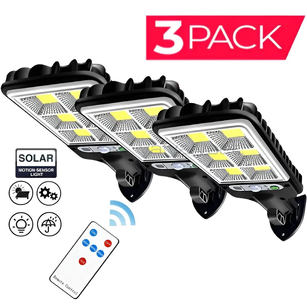 3PCS Outdoor Solar Wall Light LED Motion Sensor Bright Flood Street Lamp 3 Modes gallery