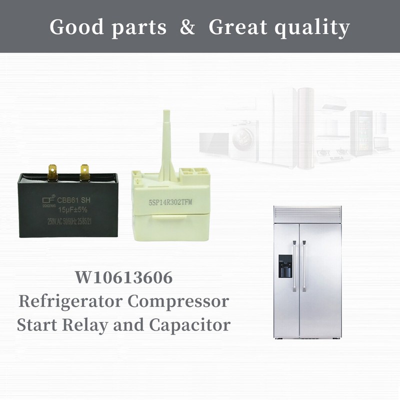 Refrigerator Compressor Start Relay & Capacitor For Whirlpool Maytag W10613606 gallery