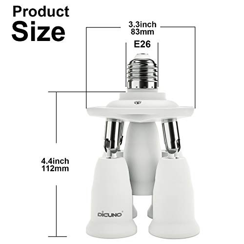 5 in 1 E26 Light Socket Splitter Adapter, Standard Base LED Bulbs 5 IN 1 gallery