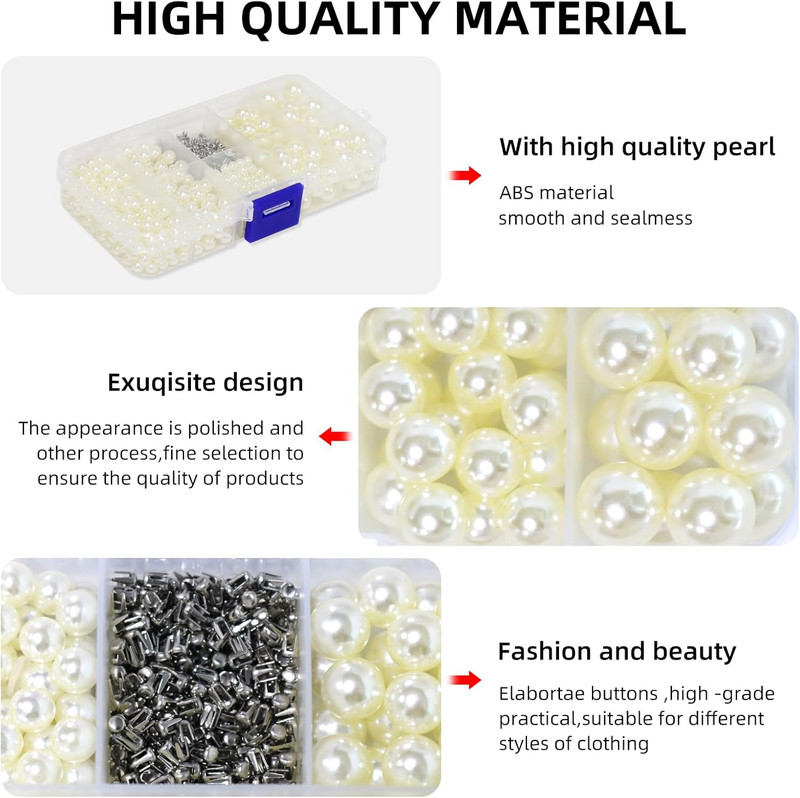 Pearl Setting Machine, Pearl Hand Press Tools with White Pearl Beads, Rivet Stud gallery