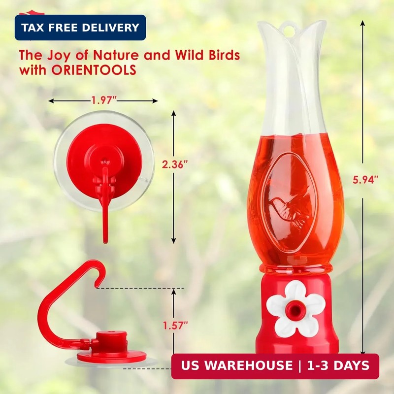 ORIENTOOLS Hummingbird Feeder 4Pack, Mini Hanging Flower Bird Feeders for Outdoo gallery
