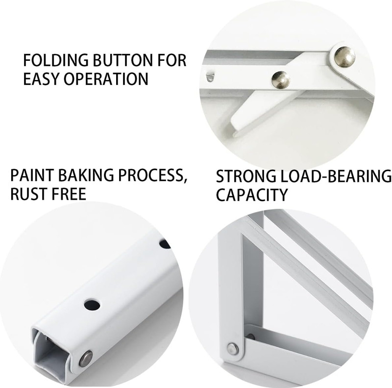 White Folding Shelf Brackets Max. Load 220 Lb, Heavy Duty DIY Wall Mounted Shelf gallery