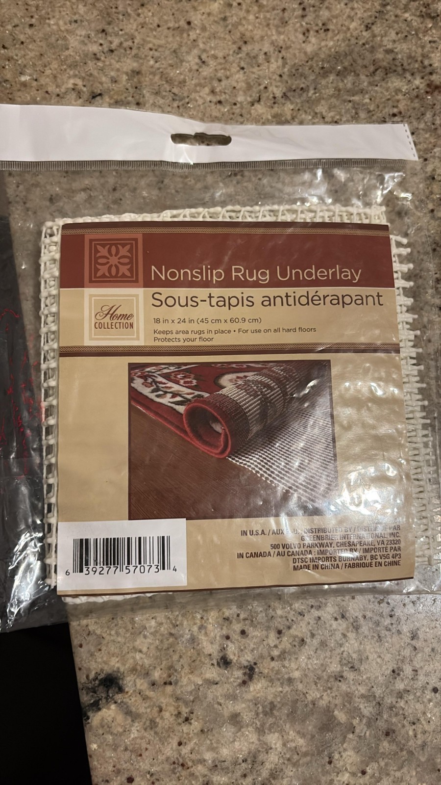 Home Collection Nonslip Rug underlay Brand New 18in X 28 in gallery