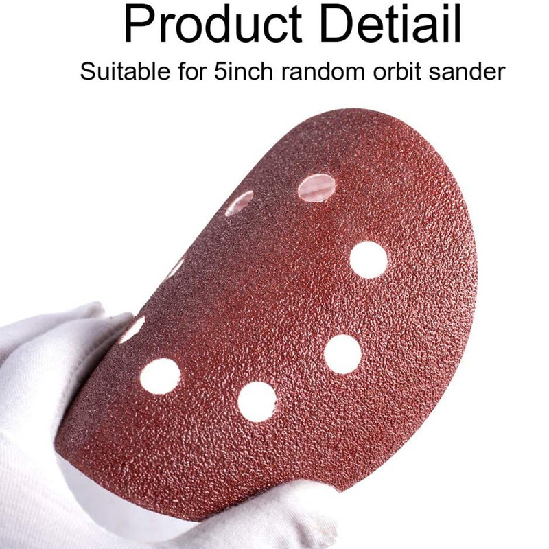 60PACK 5in 8-Hole Hook&Loop Sandpaper Sanding Disc 240 320 400 600 800 1000 Grit gallery