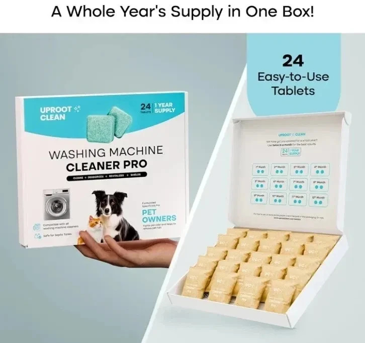Uproot Clean Washing Machine Cleaner Tablets - 24 Pack for a 12 Month Supply. Fo gallery