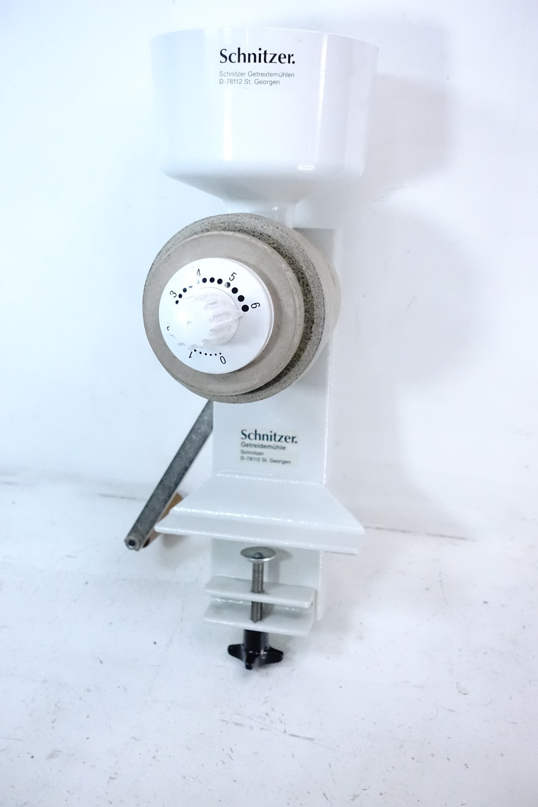 Schnitzer Model OH Hand Grain Mill - Stone Mill Heavy Duty Table Mount Germany gallery