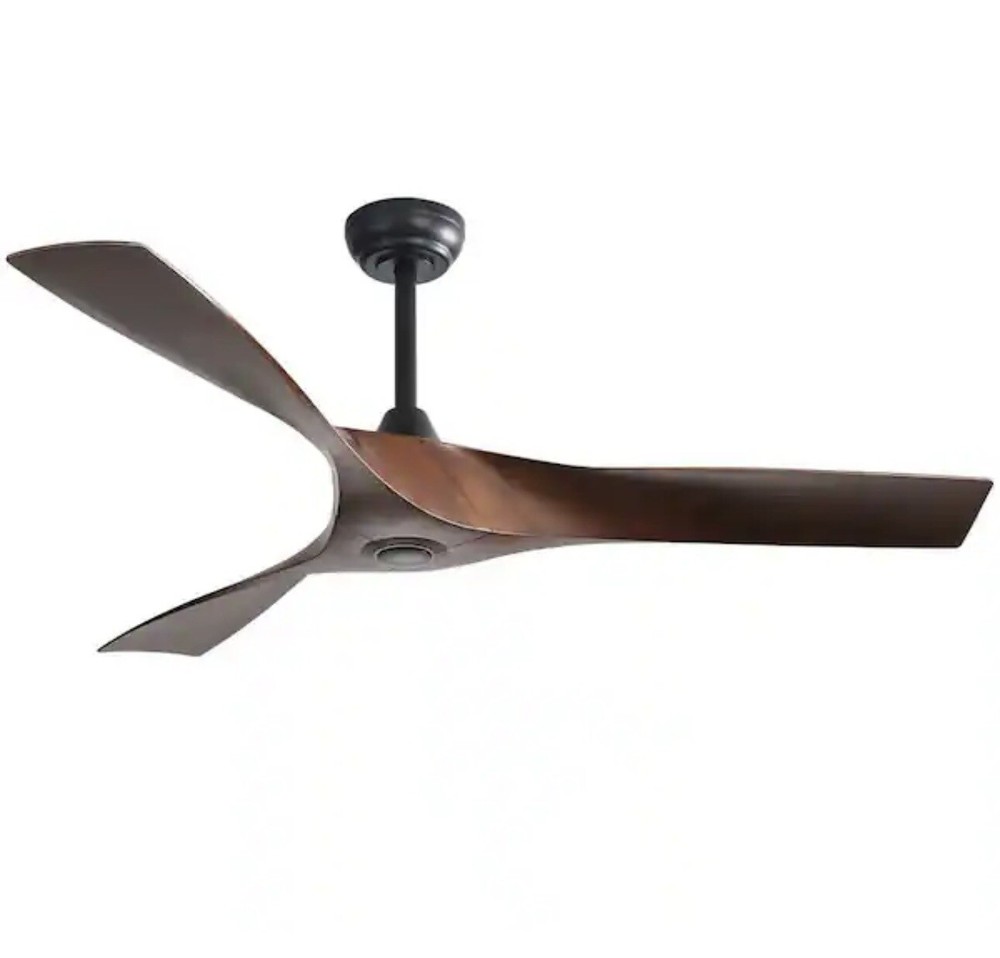 Sofucor 52 in. Indoor/Outdoor Downrod Black Ceiling Fan with Remote