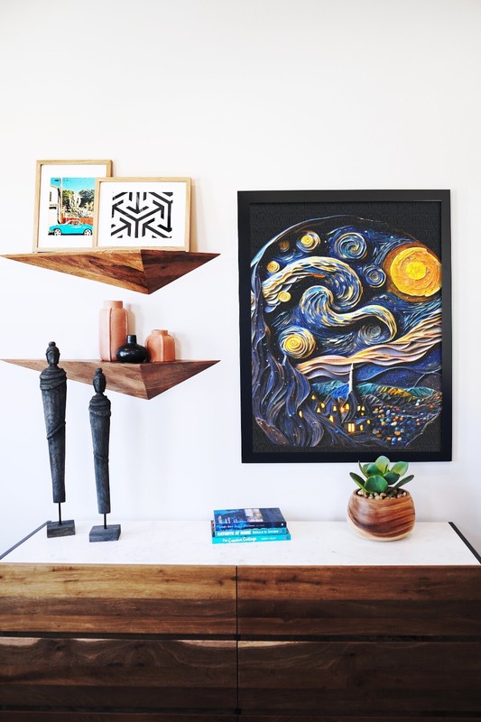 The Starry Night - Van Gogh - Wall Decor - Polymer Clay Art - DIGITAL POSTER ✅ gallery