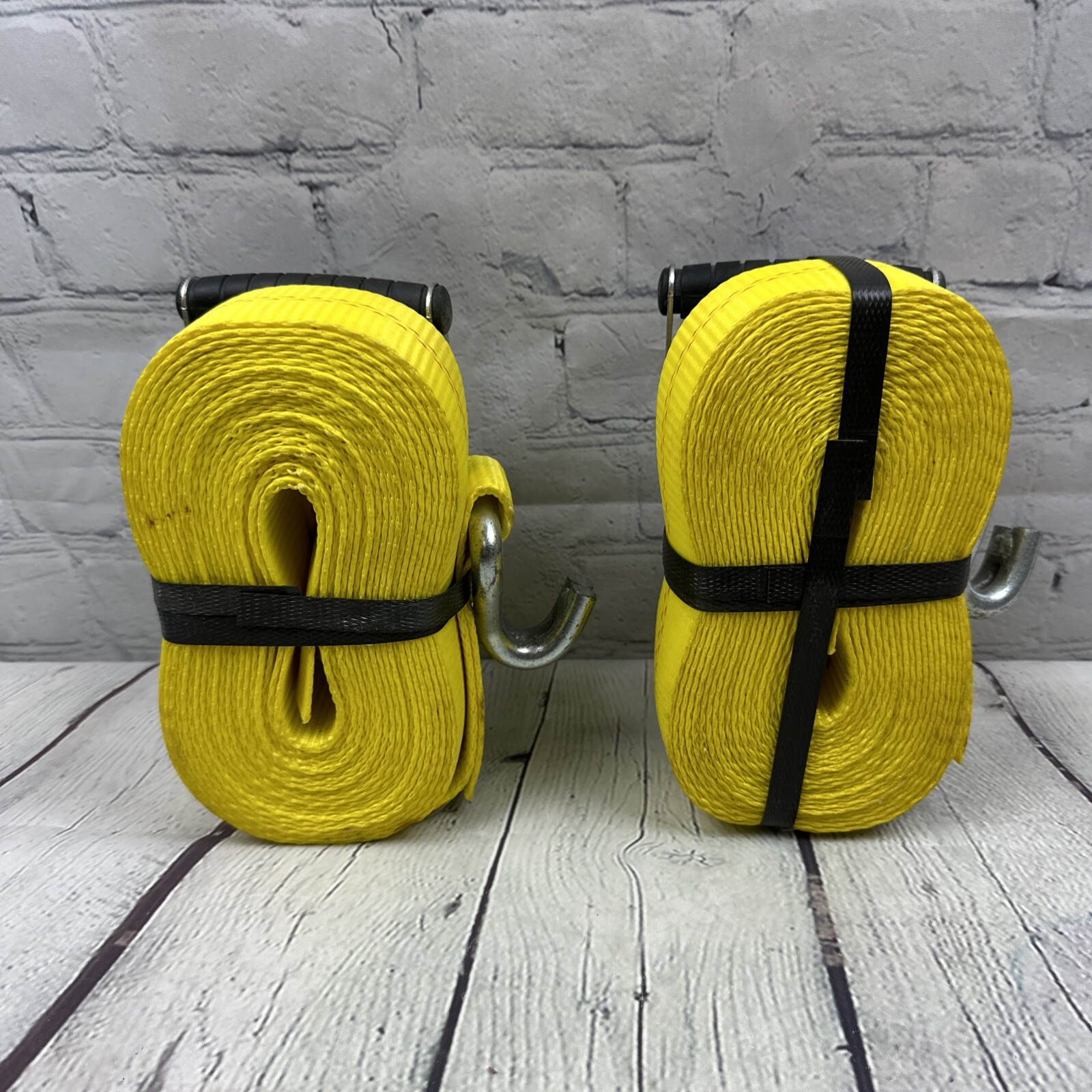 2 Pack 2" x 27' Heavy Duty 10,000 Lb Ratchet Straps J Hook Tie Downs gallery