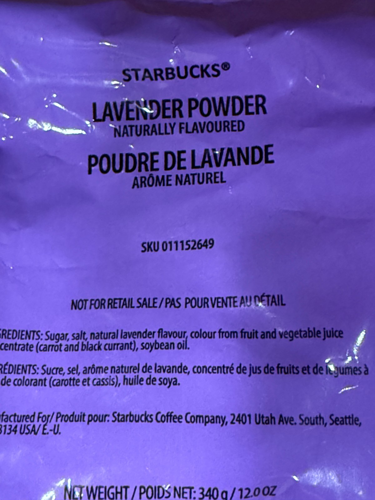 Lavender Powder Drink Flavoring 12oz, Best By 12/10/26 gallery